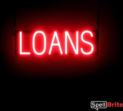 LOANS - Lichtreclame Neon LED bord verlicht | SpellBrite | 53 x 16 cm | 6 Dimstanden - 8 Lichtanimaties | Reclamebord neon verlichting