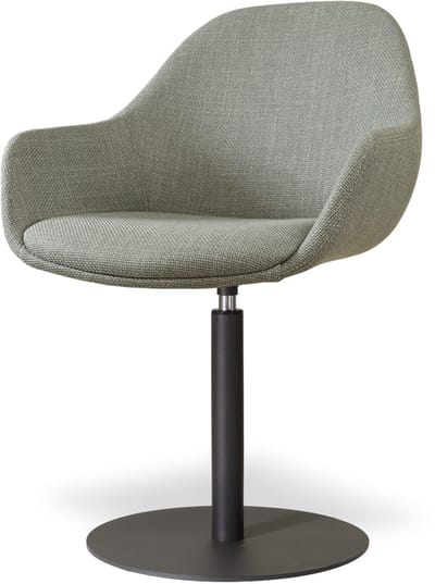 Nolon Niva-Mae Draaibare Tulp Eetkamerstoel Saliegroen - Mat Zwart Onderstel - Comfortabel - Stoffen
