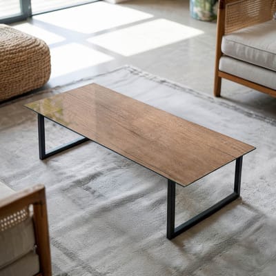 Coloray Tafelblad - Tafelblad Voor Buiten - 125x50 cm - Bruin - Rechthoek Glazen Tafelblad - Los Tafelblad - Tafelblad Glas - Glas Voor Tafelblad - Tafelblad Van Glas woonkamerdecoratie