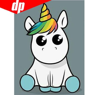 DIY Diamond Paintings Cartoon Unicorn Handgemaakte Diamond Paintings Diamond Embroidery Cross Stitch 20X30 brown