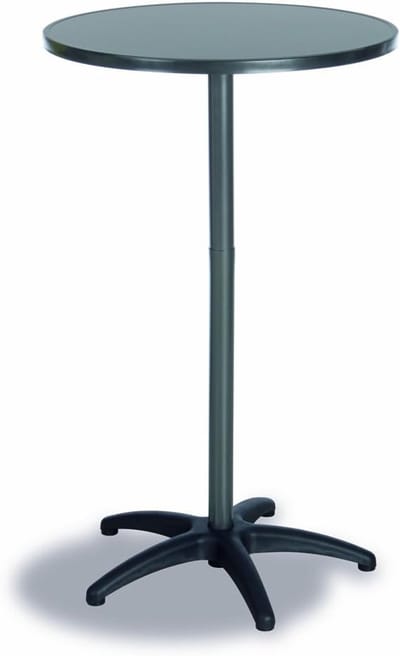 Staande Tafel Duo - Bistro Tafel - Buiten Dineren - In Hoogte Verstelbaar - 70 cm Rond - Antraciet