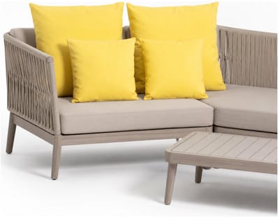 Anna Collection Bank/tuin kussens set - binnen/buiten - 4x stuks - geel - In 2 formaten