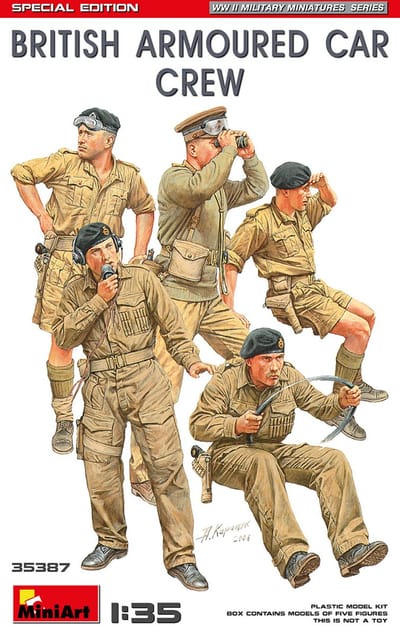 MiniArt Modelbouwpakket Militaire voertuigen - 35387 British Armoured Car Crew - Special Edition - 5 Figuren Plastic - 1:35 - Modelbouw