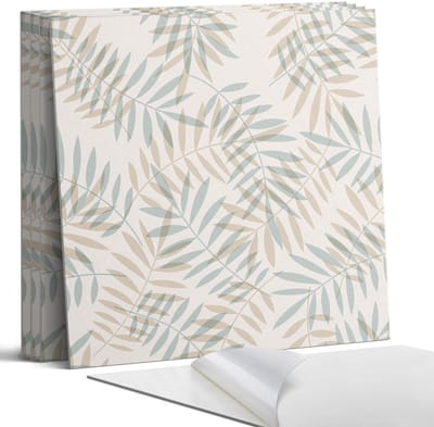 Coloray Wandpanelen Zelfklevend - Bladeren in een fijn patroon Zelfklevende Wandpanelen - 50 cm x 50 cm - Beige Wandpaneel PVC - 4 stuks - Bloemen en planten Wandpanelen Zelfklevend - Wandpanelen Keuken - Wandpaneel Badkamer