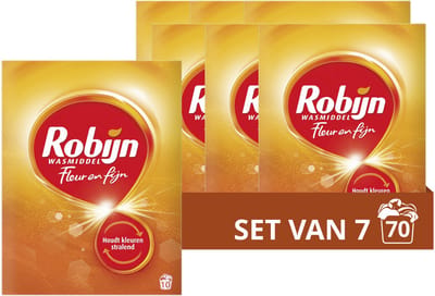 Robijn - Waspoeder - Fleur & Fijn - 7 x 10 wasbeurten - Voordeelverpakking