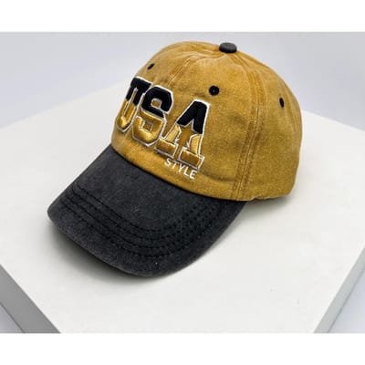 Gewassen Oude Geborduurde Baseballpet Geborduurde Baseballpet Europees en Amerikaans Retro Veelzijdige Zonbescherming Baseballpet brown