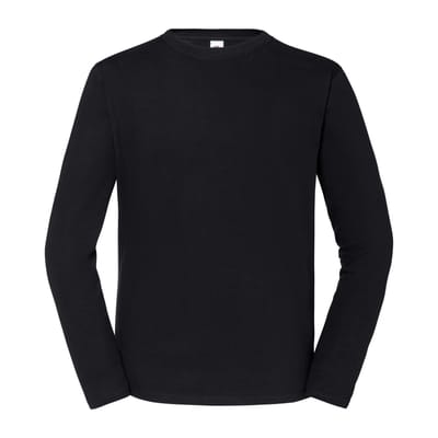 Fruit of the Loom Unisex volwassen T-shirt met lange mouwen Iconic 195 (Zwart)