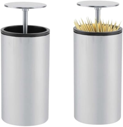 Dailygoods- Tandenstokerhouder RVS - Tandenstoker Dispenser - Tandenstokers - Opbergdoos - Antislip - Voor Thuisgebruik