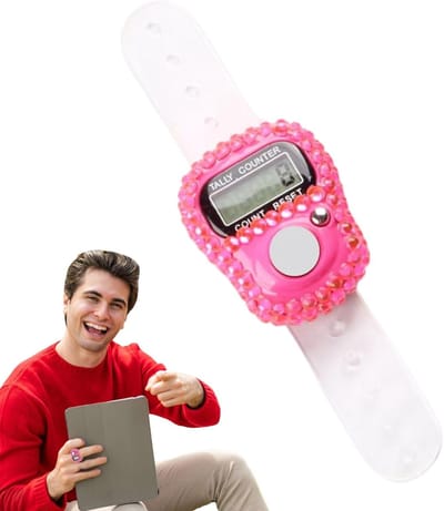 Digitale Vingerteller - Klikring Teller - Activiteiten Bijhouden - Verlicht LCD Scherm - 15 Inch - Roze