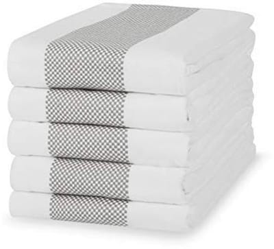 Keukenhanddoeken Set van 5 - Absorberende Katoenen Theedoeken 50 x 70 cm Cappuccino Grijs
