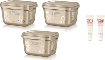 3 x Schwarzkopf Blond Me Blondeerpoeder Premium Lift 9+ 450g