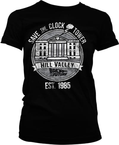 Back to the Future Save The Clock Tower Girly Tee dames-T-shirt zwart