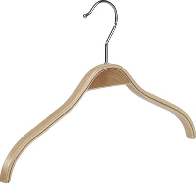 De Kledinghanger Gigant - Kledinghanger - Kinderen - 7703 - 50 Stuks - Blousehanger - Shirthanger - Berkenhout - Naturel Gelakt - 34 cm - Kleerhanger - Kinderhanger (7703/50)