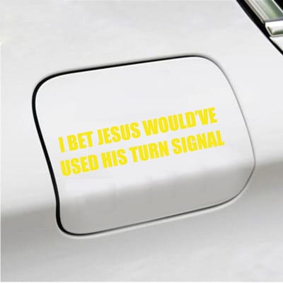 Bumpersticker - I Bet Jesus - 3,5 X 14,8 - Geel