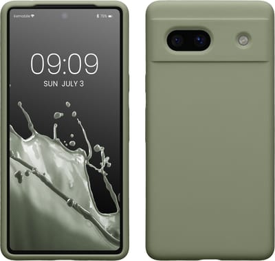 kwmobile telefoonhoesje geschikt voor Google Pixel 7a - Hoesje met siliconen coating - Smartphone case in grijsgroen