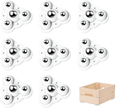 Dailygoods- Meubelwielen 360 Graden - Zwenkwielen - Meubelroller - Meubelwieltjes - 8 Stuks - Roestvrij Staal - Meubelrollen
