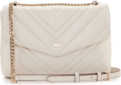 DKNY Leren Schoudertas Madison Shoulder Bag Pebble Crème