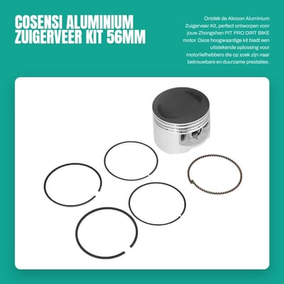 Dailygoods- Zuigerveer 56mm - Aluminium Kit - Geschikt voor Zhongshen PIT PRO - DIRT BIKE - ATV - Inclusief 4 ringen - Piston