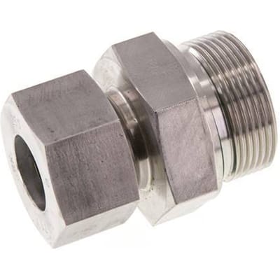 G 1 1/2'' Buitendraad x 25S RVS Rechte Snijring Koppeling met FKM Afdichting 400 Bar DIN 2353 - FL2S-MC-STFP-112G-25-S