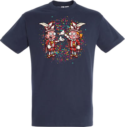 T-shirt Carnavals Paar | Carnaval | Carnavalskleding Dames Heren | Navy | maat XS