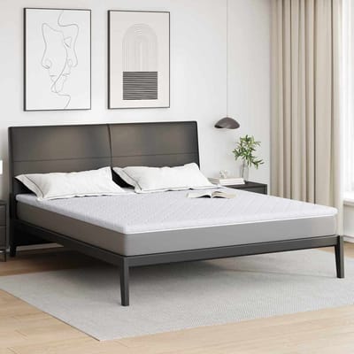 vidaXL - Kokos - Topper - Wit - 180 - x - 200 - cm - Jacquard - stof
