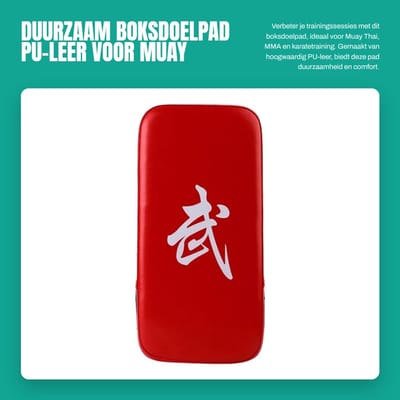 Dailygoods- Boksdoelpad duurzaam PU-leer - Muay Thai - MMA - Vechtkunst - Stansen - Elastische band - Stootkussen