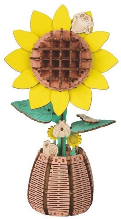 Zonnebloem - 3D Puzzel met Handleiding - DIY - Miniatuur Modelbouw Hout Kinderen en Volwassenen - Houten bouwpakket - Assemblr