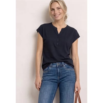 Shirt met losse schouders en gespleten hals