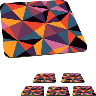 Onderzetters voor glazen - Geometrie - 3D - Driehoek - Patronen - 10x10 cm - Glasonderzetters - 6 stuks