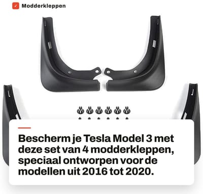 Dailygoods- Modderkleppen Set van 4 - Spatlappen Auto - Spatlappen Aanhanger - Spatlappen Universeel - Spatbescherming - Zwart