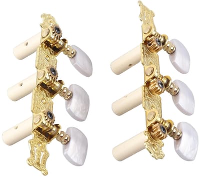 Cosensi - Dailygoods - Klassieke Gitaar Machine Heads - Stemsleutels Set - Duurzaam en Roestvrij - Witte Knop - Gitaar Tuners - Voor Links en Rechts