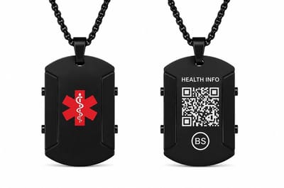 Stoere medische QR-ketting zwart – RVS – inclusief 1 jaar gebruik - Besafe charms