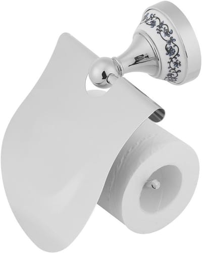 Stainless steel toiletpapierhouder met deksel voor keuken en badkamer, goud/zilver, modern design en duurzaam materiaal