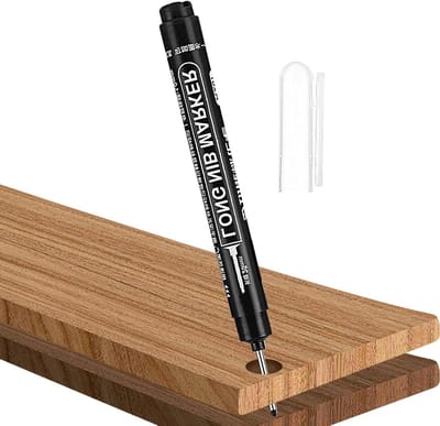 Pen met diep gat - Lange neus marker - Houtbewerking markeren - 20mm penpunt - 135mm lengte - Zwart