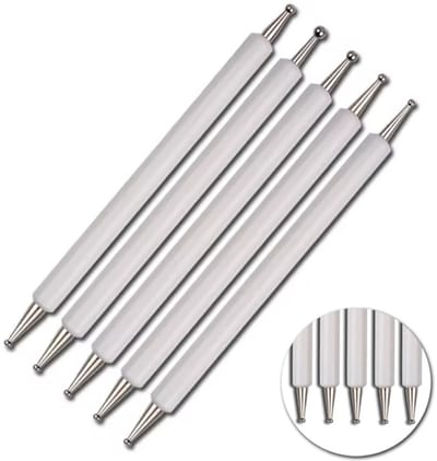 Actie4you® - Nagelschachten verzorgings setje wit 13 cm – Nail art Pen - set van 5 delig – Puntpen - Wit
