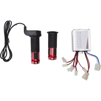 Contrôleur de Vitesse pour Moteur CC à Balais 24V 350W avec Ensemble Poignée d'Accélérateur pour Scooters Vélos Électriques black