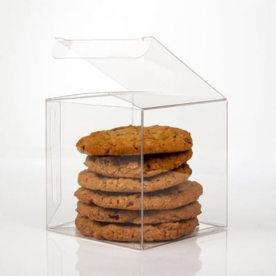 Plastic Doosjes 8,9x8,9x8,9cm Kristalhelder met Autolock Bodem (25 stuks) | transparante doosjes | doorzichtige doosjes