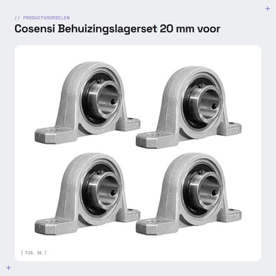 Dailygoods- Behuizingsager 20 mm - Zinklegering - Lagerbok - Golflagers - Flenslagers - Hoge precisie - Duurzaam en gemakkelijk te reinigen - Lager