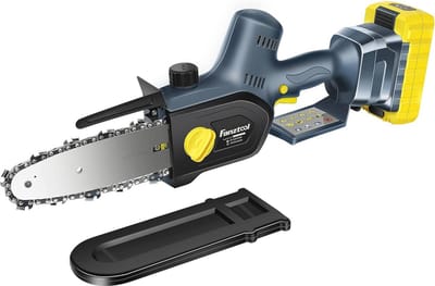 Mini-kettingzaag 20V met borstelloze motor en snel oplaadkabel - Lichtgewicht, krachtig en automatisch gesmeerd