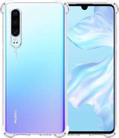 Hoesje - Geschikt voor Huawei P30 - Sterk & Shockproof - Siliconen Case - Back Cover - Telefoon Hoes Shock Proof - Telefoonhoesjes - Transparant