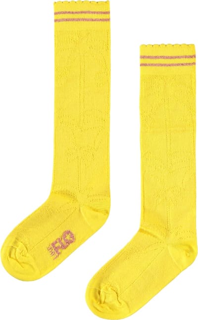 Like Flo Meisjes sokken & kousen Like Flo Flo girls ajour sock divers geel 23/26