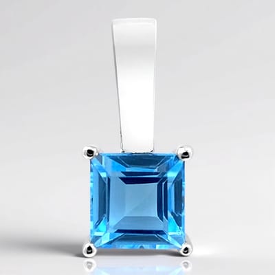 Cavill - Hanger 925 Sterling Zilver - 2,08 ct Blauw Topaas Facetgeslepen - Gerhodineerd - Elegante Braziliaanse Edelsteen Marambaia