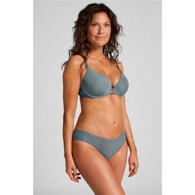 Hunkemöller Dames Lingerie Invisible brazilian Stripe mesh - Blauw - maat XS