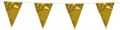 Vlaggenlijn Metallic Goud 10 meter - Verjaardag Feest Party Festival Poolparty Decoratie
