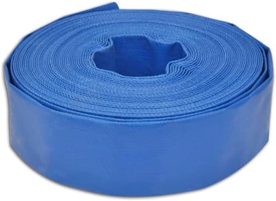 Platte Waterslang - Pompslang Irrigatie - Water Transport Hoge Druk - Versterkt PVC Materiaal - 100 Meter Lengte - Grijs