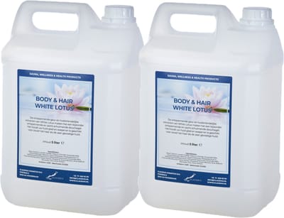 Body & Hair White Lotus - 5 Liter - set van 2 stuks - 2 in 1 voor lichaam en haar.