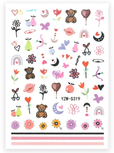 Allepaznokcie YZW-S319 Serie - Zelfklevende Nagelstickers - Valentinesthema - Precieze Vormgeving
