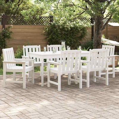 vidaXL Tuinstoel 6 pcs Wit 65.5 x 59 x 88 cm Polyetheen
