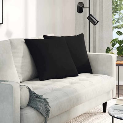 vidaXL - Zitkussens - 2 - st - Stof - Zwart - 50 - x - 50 - cm