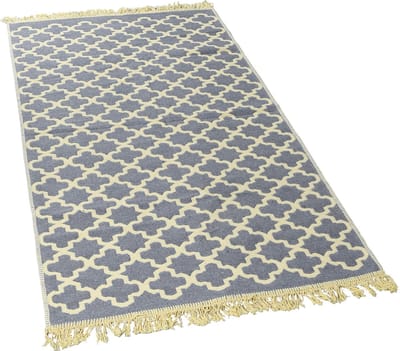 Kelim Vloerkleed | Modern - 240 x 340- Kilim kleed -Woonkamer tapijt - Katoen kilim -Machinewasbaar - Aan beide zijden gebruikt